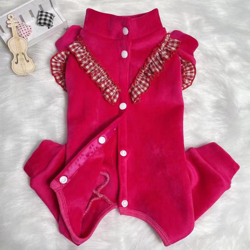 

Girl Dog Clothes Jumpsuit Pants Winter Pet Apparel Puppy Costume Outfit Bichon Maltese Yorkshire Poodle Pomeranian Clothing Coat