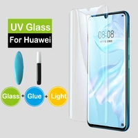 100d uv liquid full glue tempered glass for huawei p40 p30 pro uv glue screen protector for huawei p40 p30 p20 mate 20 pro lite