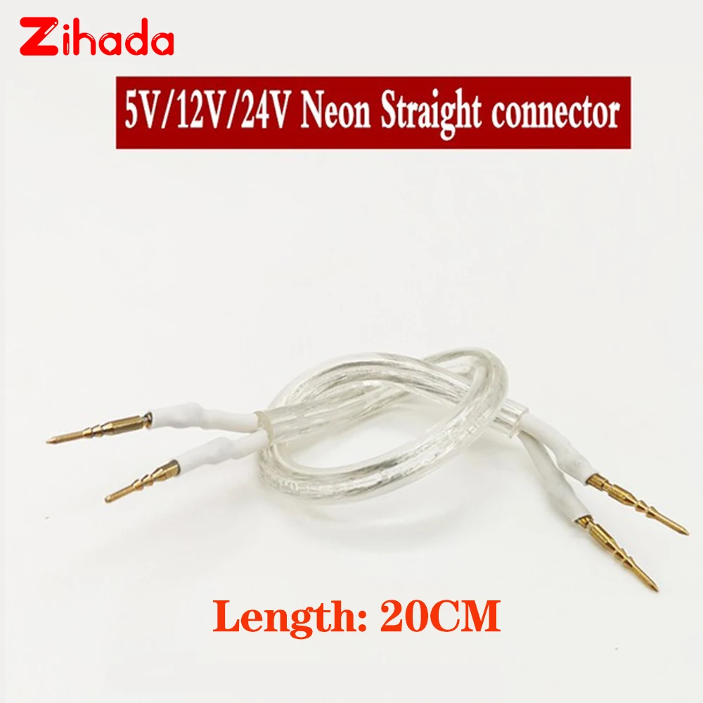1 500 шт. 20 см неоновый коннектор 2PIN с кабелем для DC12V DC24V DC5V AC220V AC110V одноцветная