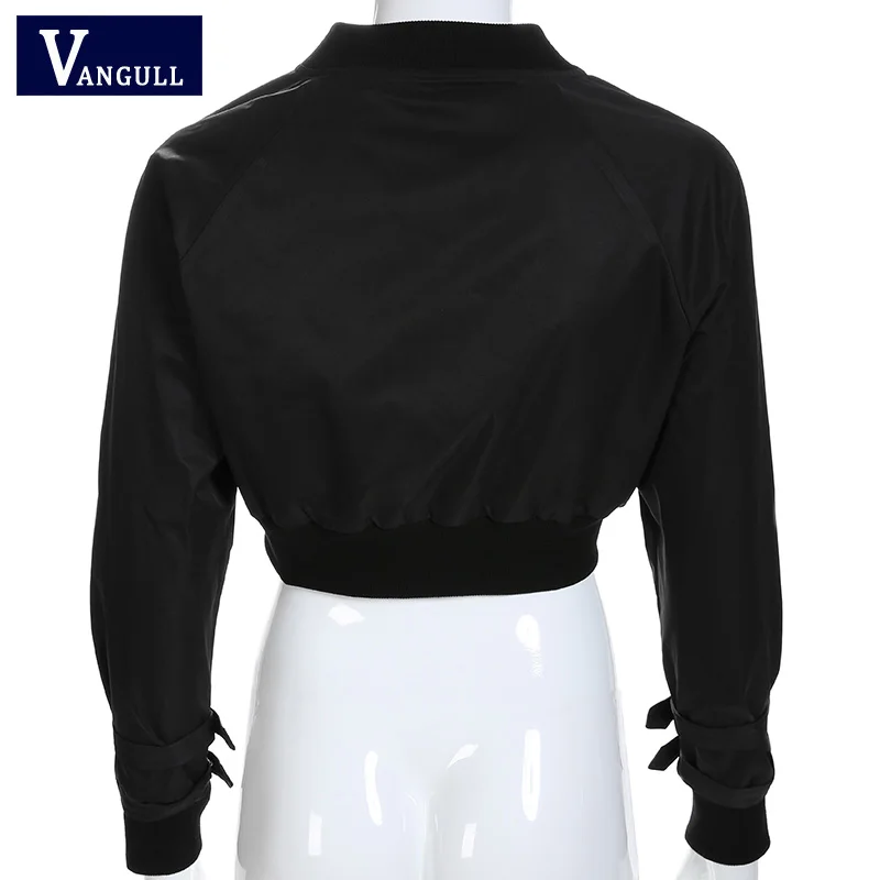 Vangull верхняя одежда пальто куртка бомбер Женская Осенняя с длинными рукавами и