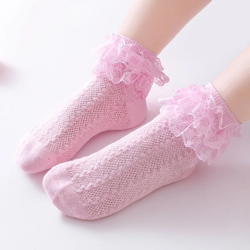 

Women Sweet Retro Lace Short Socks Lolita Frilly Ruffle Cotton Princess Socks Girls Harajuku Soft Comfortable Solid Ankle Socks