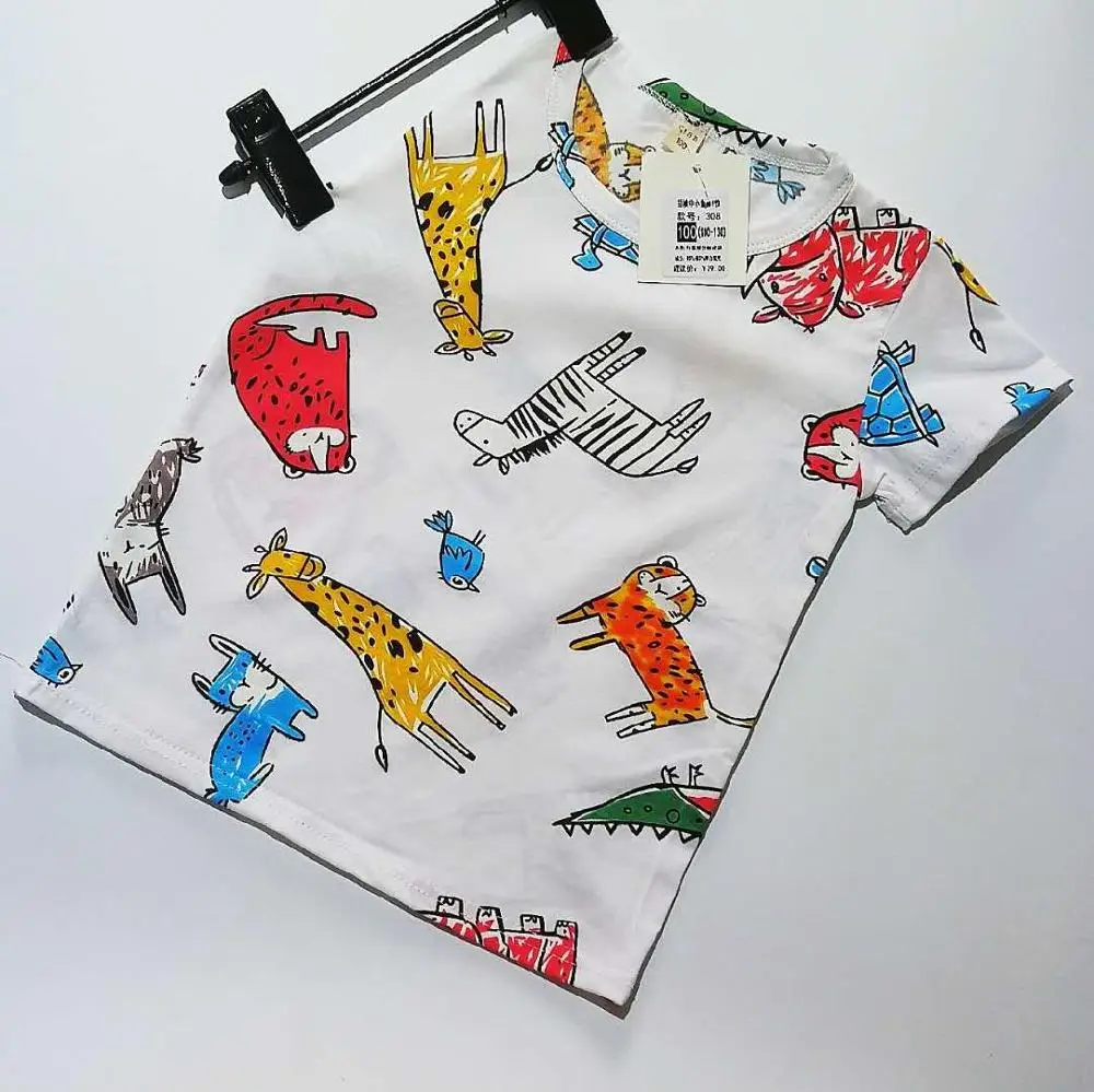 Детские топы детская одежда хлопковые футболки для мальчиков и девочек летние с