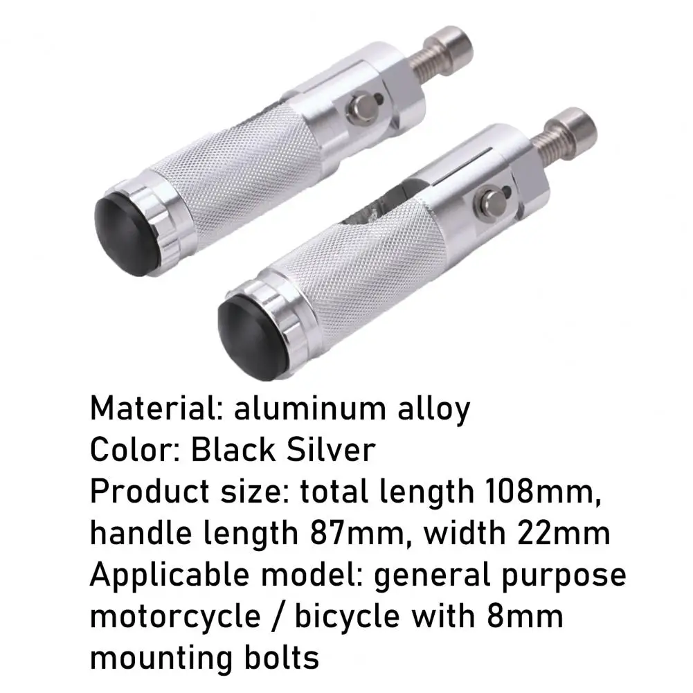 

Black Sliver CNC Aluminum Universal Motorcycle Motor Bike Folding Footrests Footpegs Foot Rests Pegs Rear Pedals Set Parts