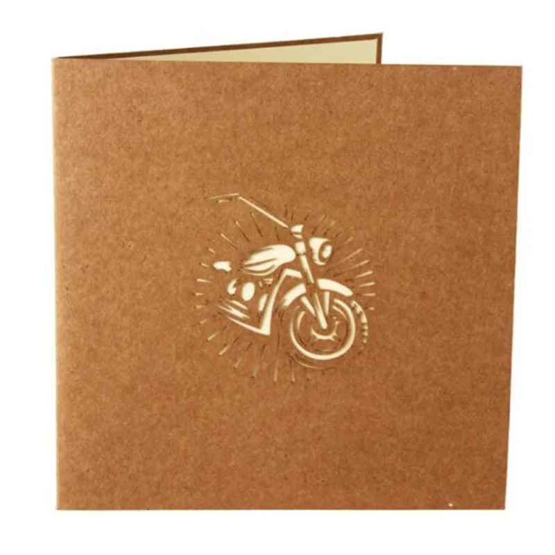 

Birthday Greeting Cards 3D Motorcycle Cards Hand-made Children's Gifts Birthday Retro Luxury Locomotive