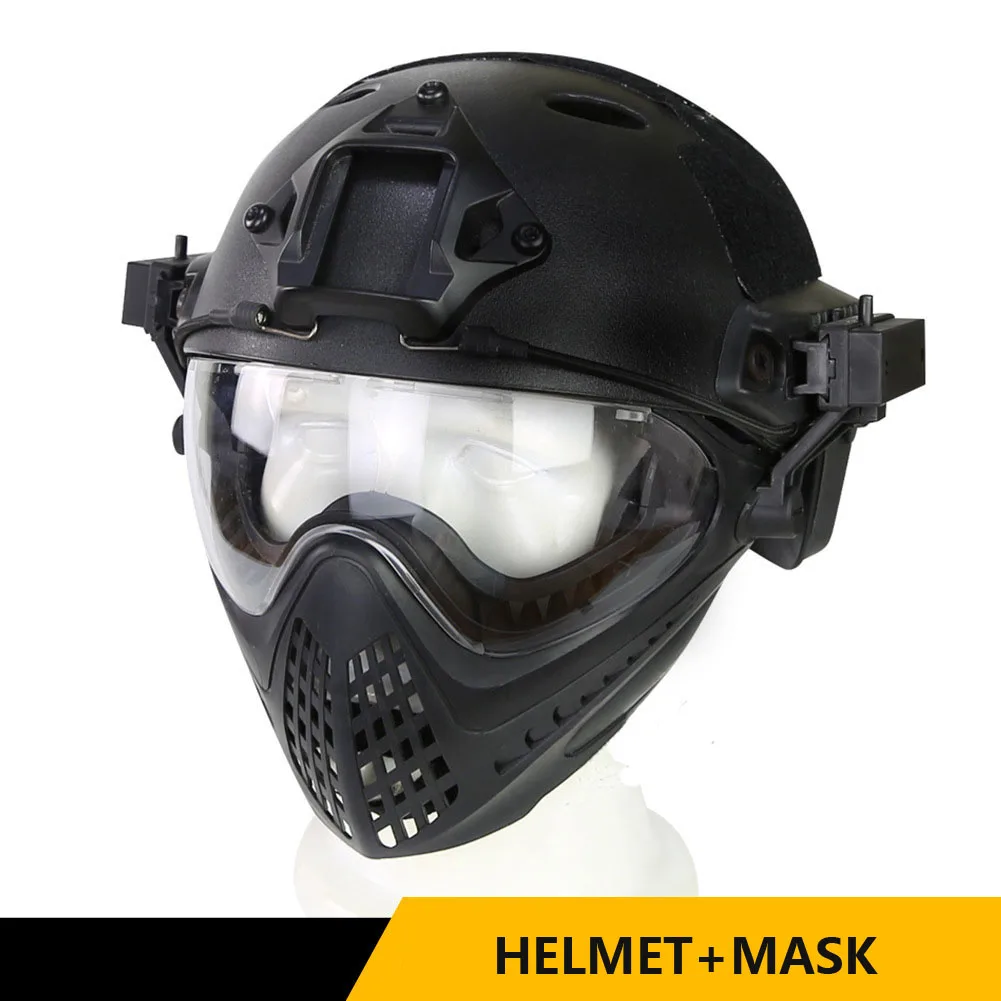 

Full Face Military Tactical Helmet Hunting Shooting Airsoft Paintball Helmet with Protective Goggles Mask Combat Cs Fast Helmets