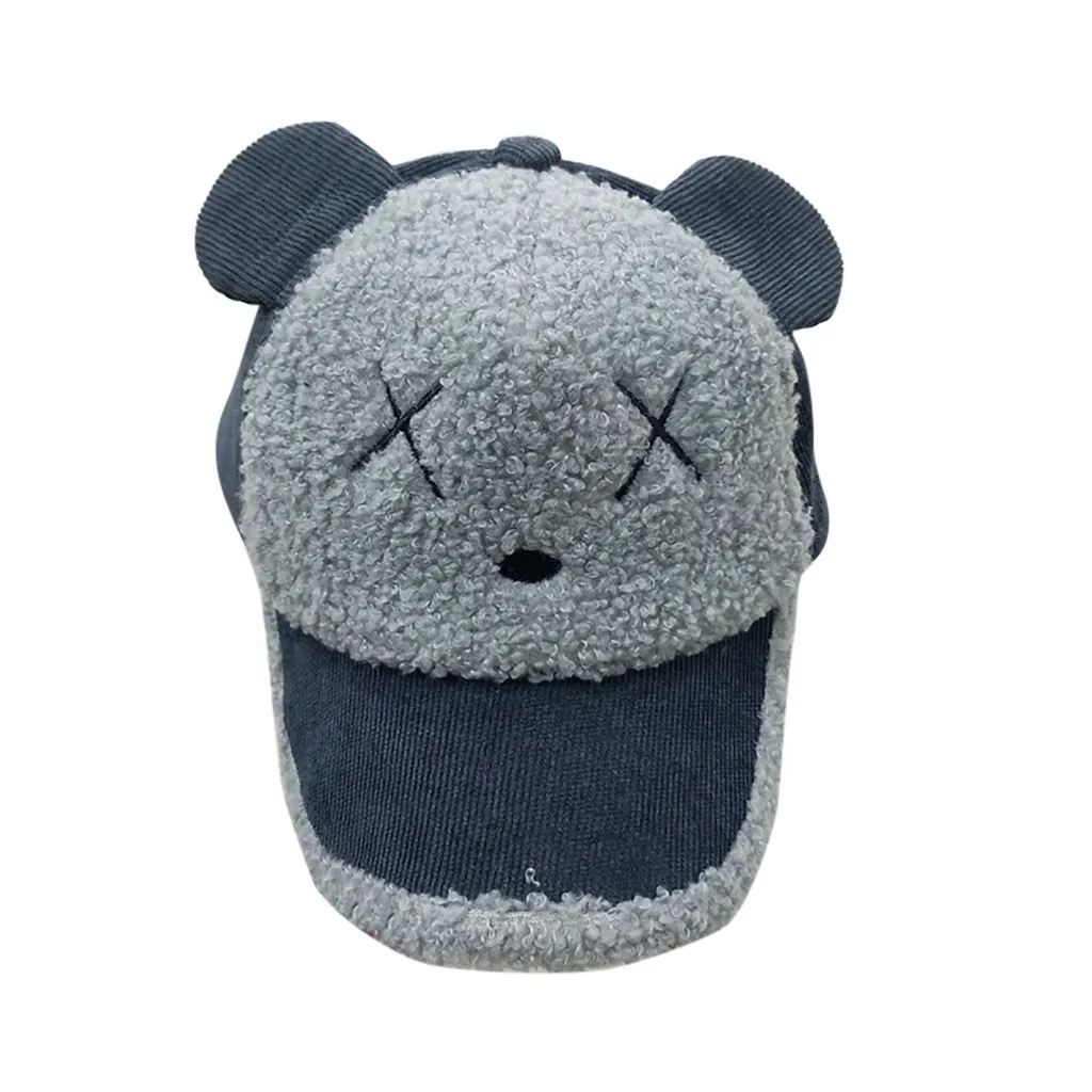 2019 модная однотонная Детская кепка с милыми ушками Повседневная бейсбольная