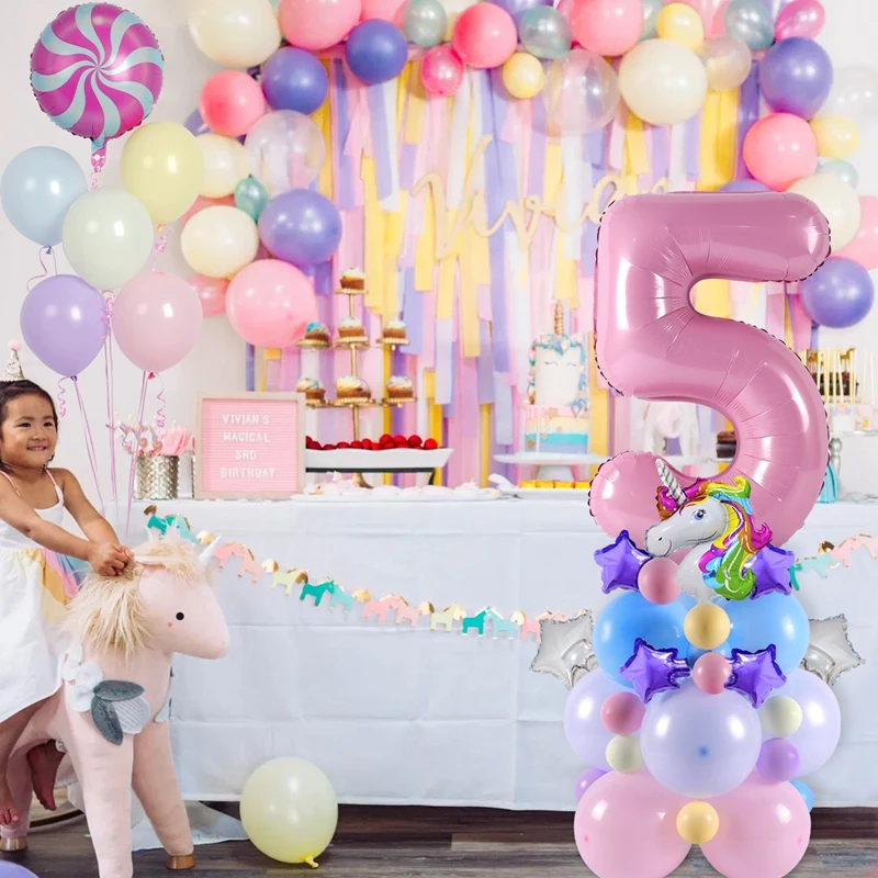55 шт. радужные воздушные шары в виде единорога 32 дюйма|Воздушные и аксессуары| |