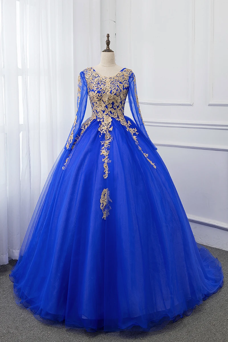 

clothing style yarn dress Sapphire Blue Pengpeng dress tail party dress ball gown