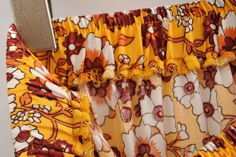 Женская длинная юбка в богемном стиле с цветочным принтом и складками faldas mujer