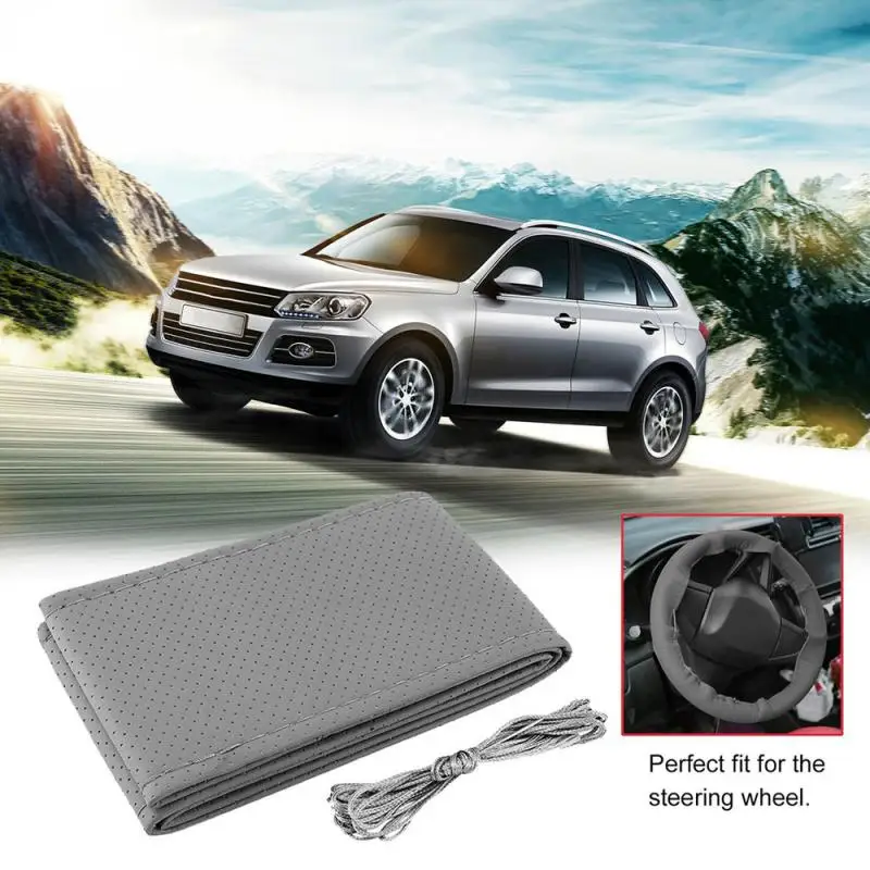 4 Color DIY Auto Car Steering Wheel Cover Texture Soft With Needles And Thread Artificial Leather Styling Suite Hot | Автомобили и