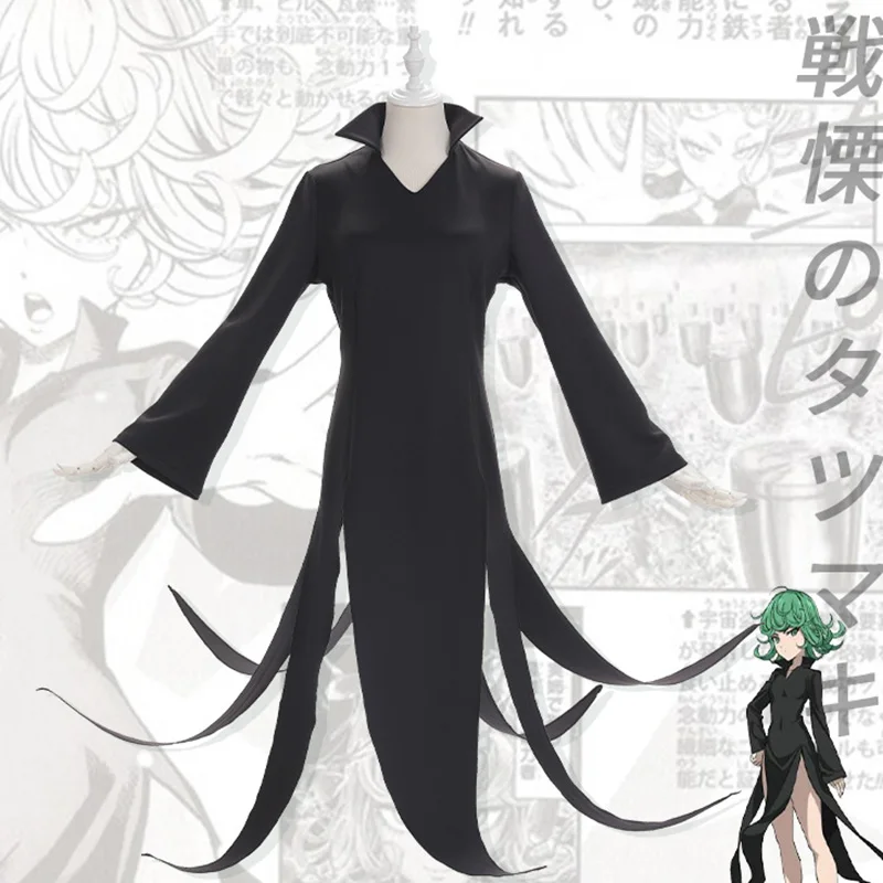 Костюм для косплея One Punch Man Senritsu no Tatsumaki женский костюм вечеринки Хэллоуина черное