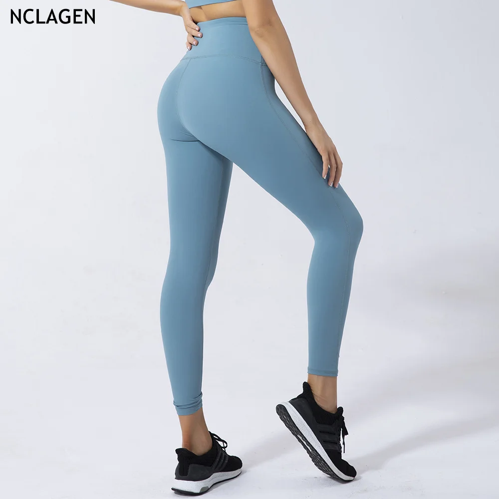 

NCLAGEN Leggings Sport Women High Waist Fitness Squat Proof Yoga Pants Tummy Control Workout Sexy Butt Lift Elastic GYM Tights