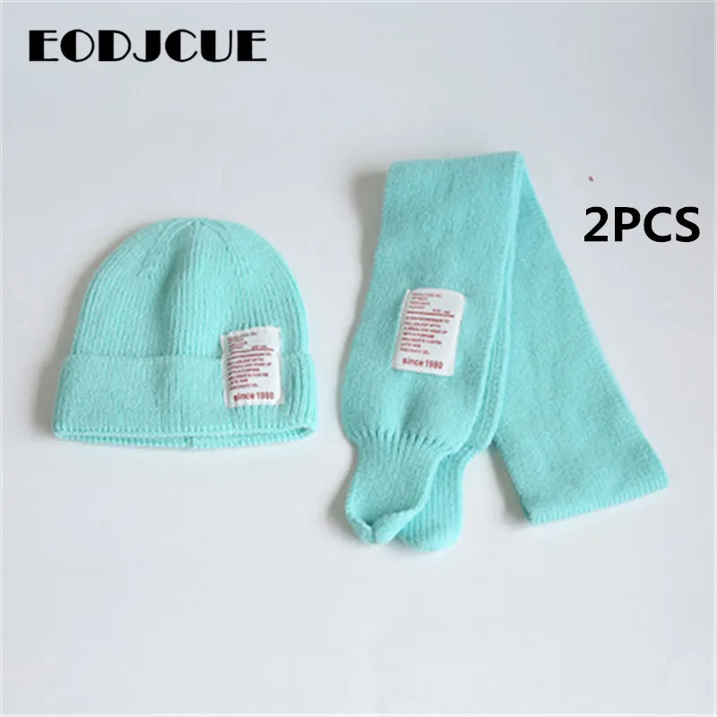 

2PCS Baby Girl Boy Winter Hat Toddler Kids Beanie Hat With Scarf Crochet Elasticity Knit Hats Children Casual Warm Cap