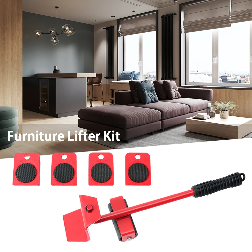 

KKmoon Furniture Lifter Transport Tools Set Heavy Lifting Device with 4 Sliders Heavy Furniture Roller Moving Up to 150KG/ 330LB