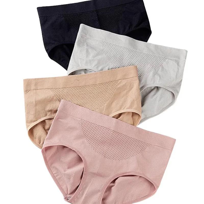 

2021 Fashionable and Comfortable3D Honeycomb Briefs Ladies Pure Cotton Honeycomb Briefs Midwaist, Hip and Belly