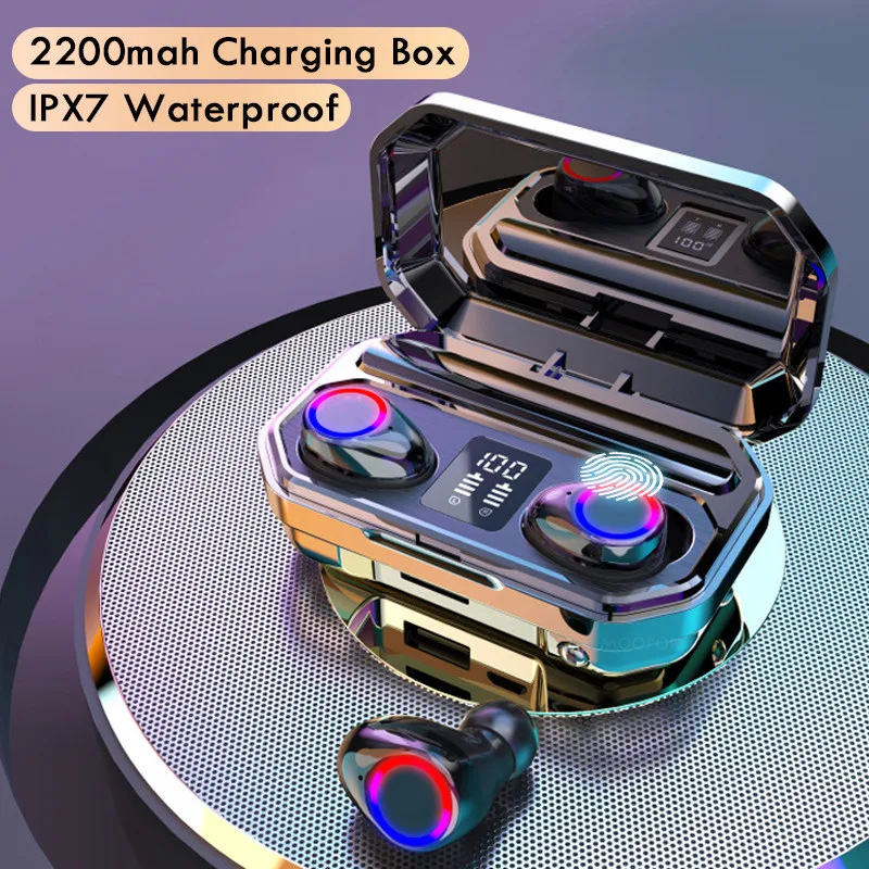 

Wireless Bluetooth Earphone with Microphone Sports Waterproof Wireless Headphones Headsets Touch Control Music Earbuds For Phone