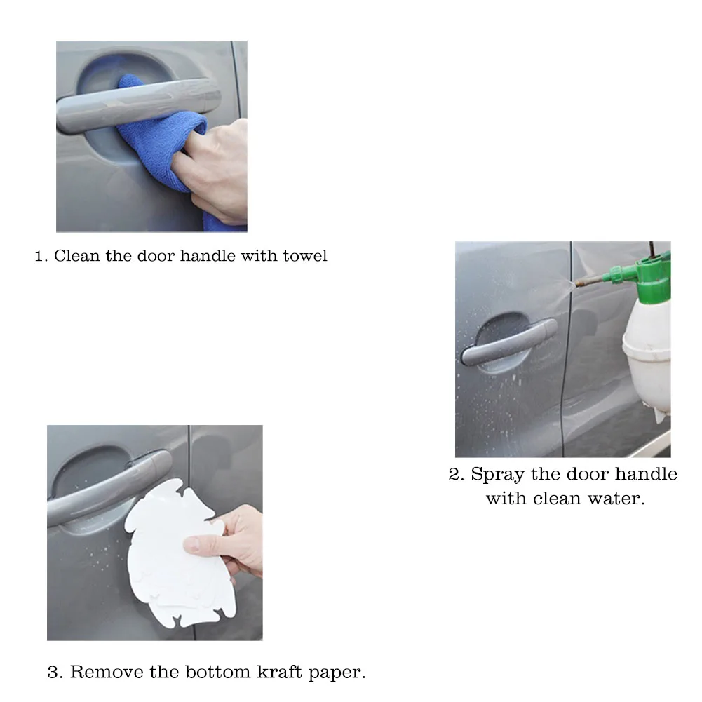 Автомобильная дверная ручка Защитная пленка Ручка вставка на запястье 4-Pack Rhino