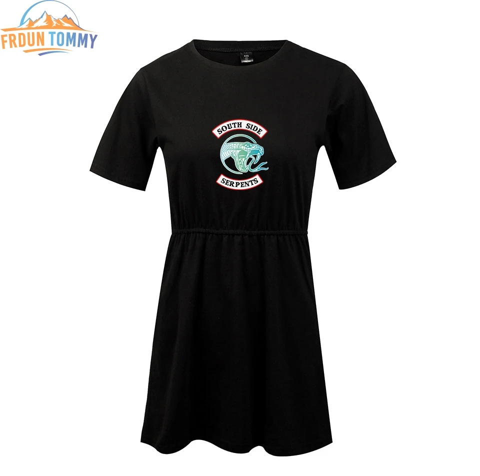 Женское платье с короткими рукавами kpop летнее принтом ривердейл лидер продаж