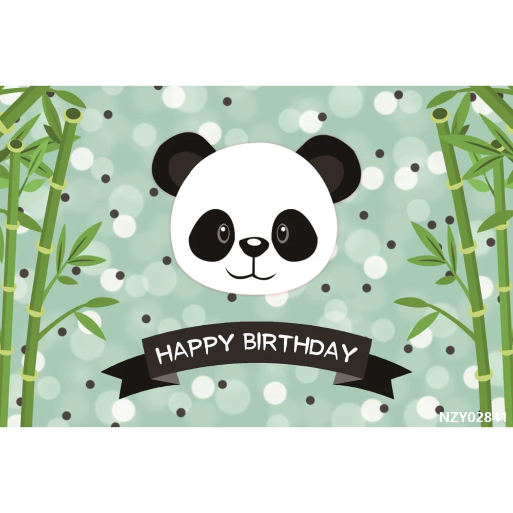 Laeacco Panda вечерние Bamboos в полоску в горошек для фотосъемки на день рождения фоны индивидуальные фотографические фоны для фотостудии - Цвет: NZY02841