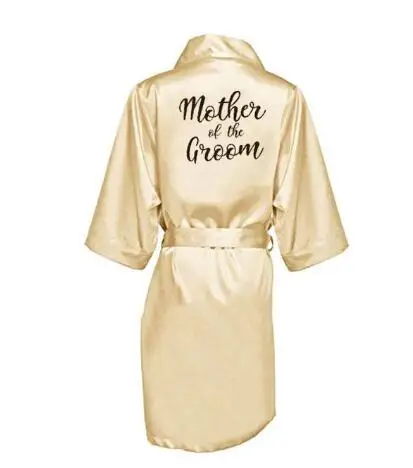 Халат для невесты и подружки атласный халат-кимоно с белыми черными буквами