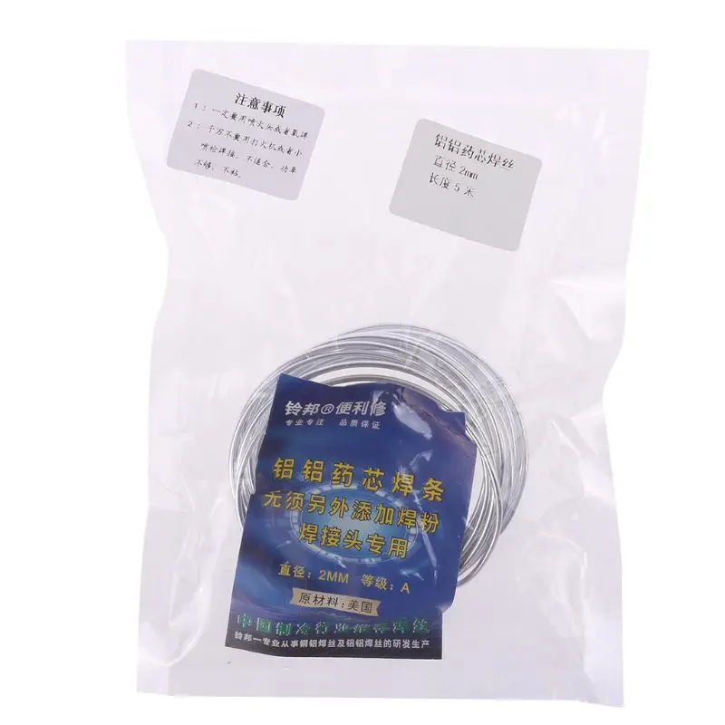 

2021 New 2.00mm*3M /5M flux-cored wires Hypothermia Aluminium Welding Solder Soldering Rods Wires Electrode for For Welding