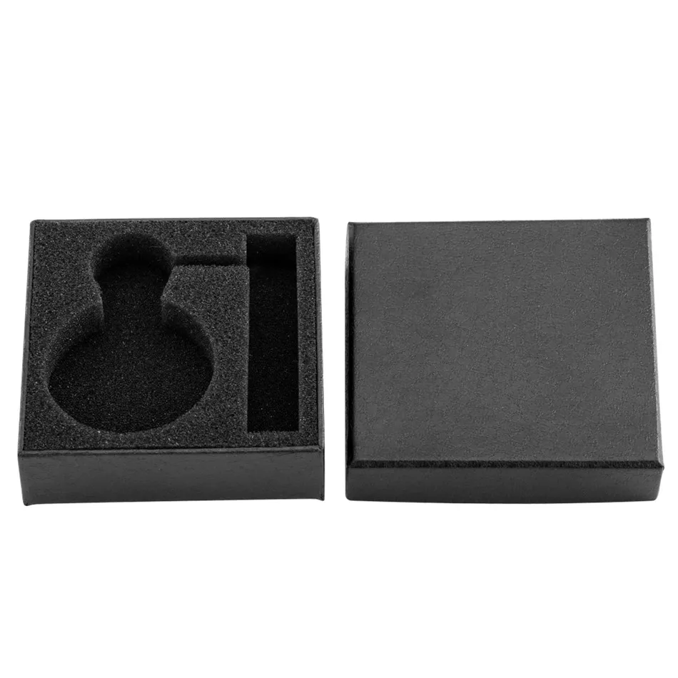 9*9*2.6cm Square Black Pocket Watch Box Paper Case Storage Gift Boxes Collect Velvet Bag