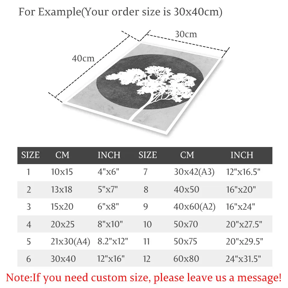 Серое белое дерево силуэт плакаты принты абстрактный плакат настенный Арт холст
