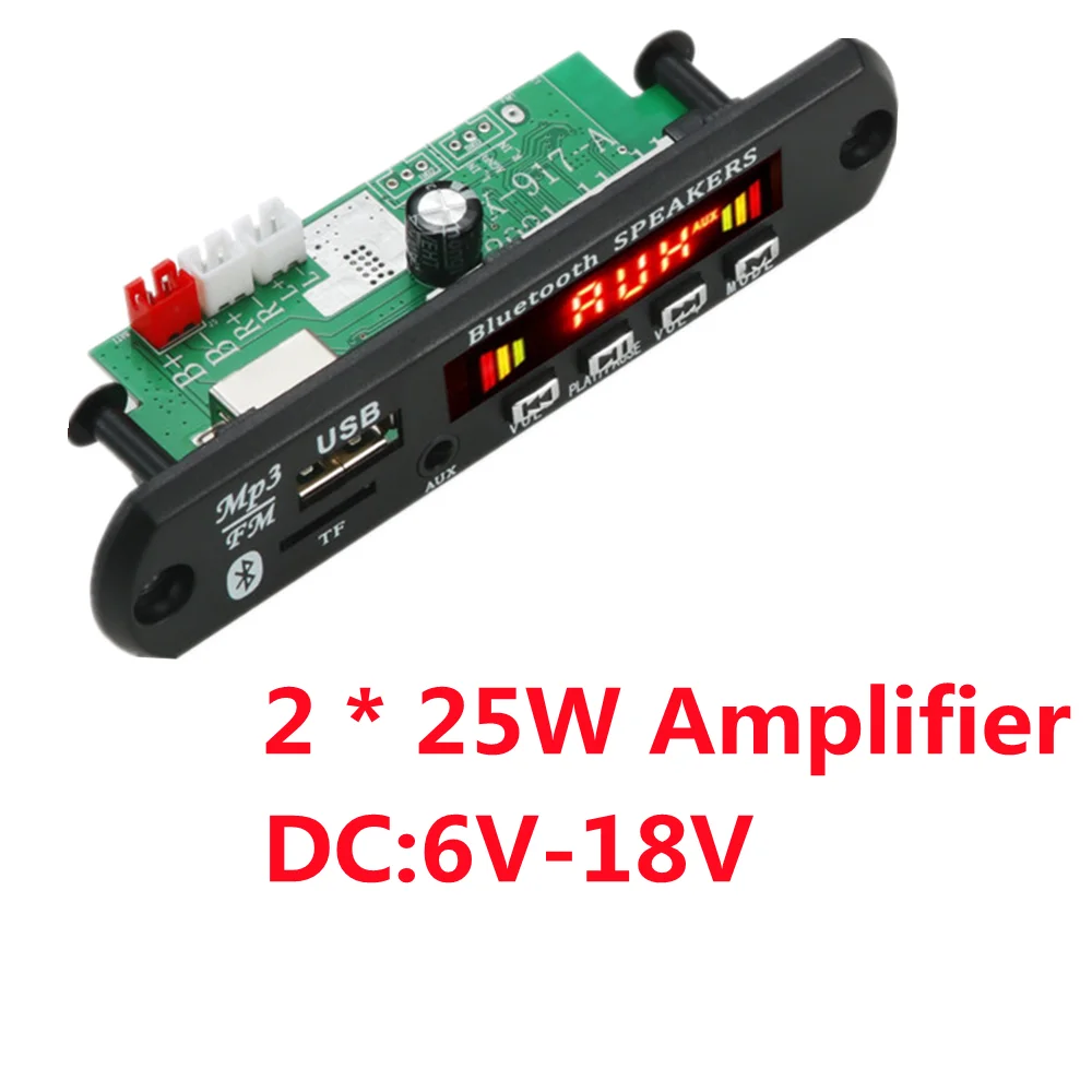 2*25W Amplifier MP3 Receiver Module Bluetooth 5.0 Decoder Board Lossless Car Speaker Modified Circuit Stereo WMA Decoding | Электроника