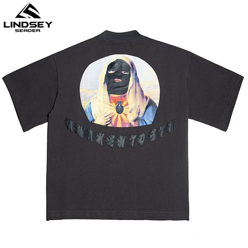 2020 Мужская футболка в стиле хип хоп уличная Футболка с сетчатым жилетом Одежда