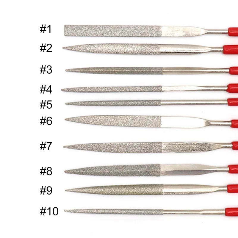 

10pcs 14cm Electroplated diamond file Diamond Mini Needle File Set Handy Tools for Ceramic Glass Gem Stone Hobbies and Crafts