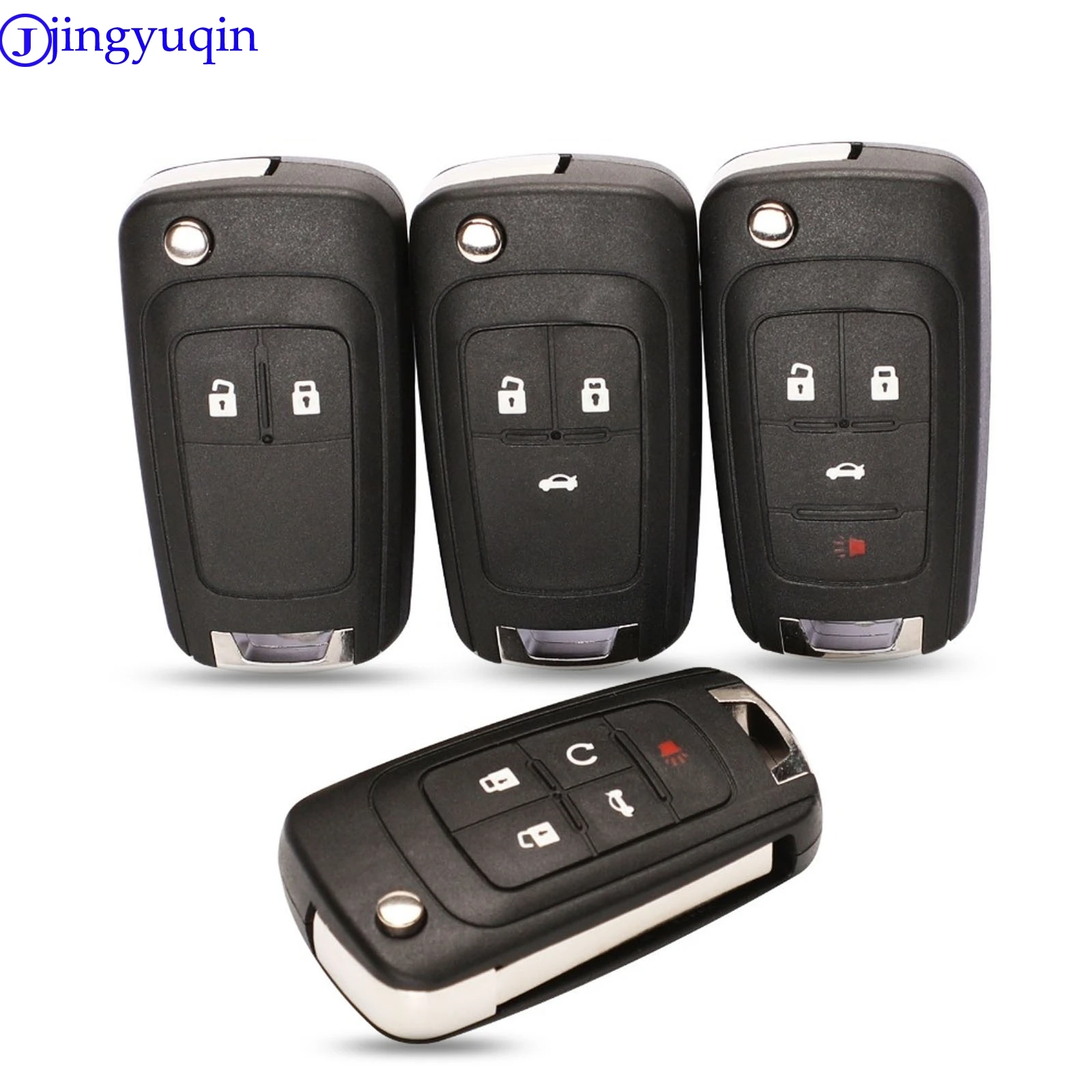  jingyuqin Flip Folding Remote car Key Shell For Chevrolet Cruze Epica Lova Camaro Impala 2 3 4 5 Button HU100 Blade 