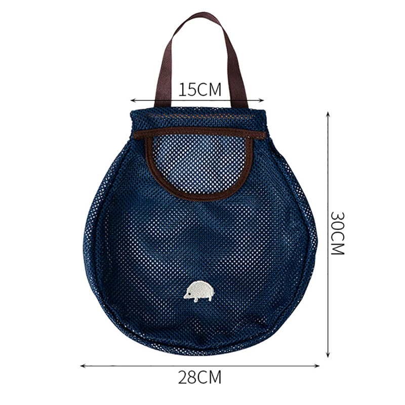 

Foldable Hanging Storage Pocket Breathable Reusable Mesh Bag Kitchen Garlic Onion Vegetable Sorting Bag Kitchen Organizer