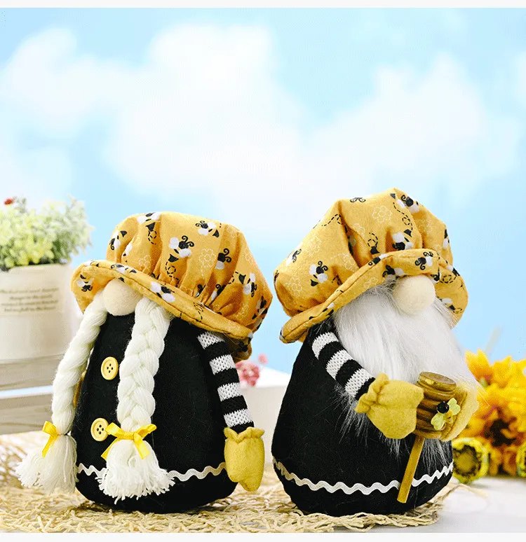 

Bee Festival Plush Beard Faceless Old Man Bee Dwarf Elf Doll Faceless Old Man Creative Doll Decoration
