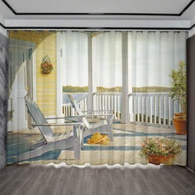 Pattern Optional Polyester Material Scencry Painting Digital 3D Printed Artistic Style Modern Cafe Curtains  Livingroom Bedroom