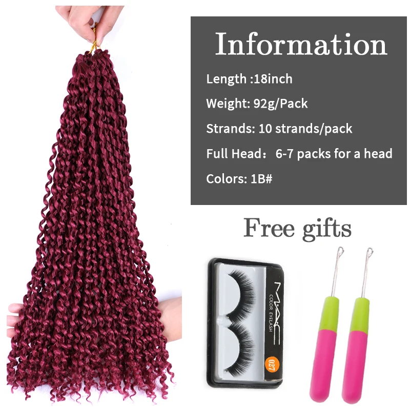 18 дюймов страсть твист волосы крючком блонд Омбре плетение волос коса для женщин