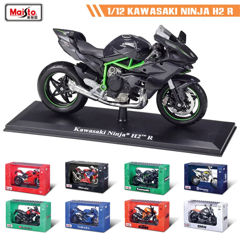 

Maisto 1:12 Hot new style With base Kawasaki NINJA H2 R original authorized simulation alloy motorcycle model toy car Collecting