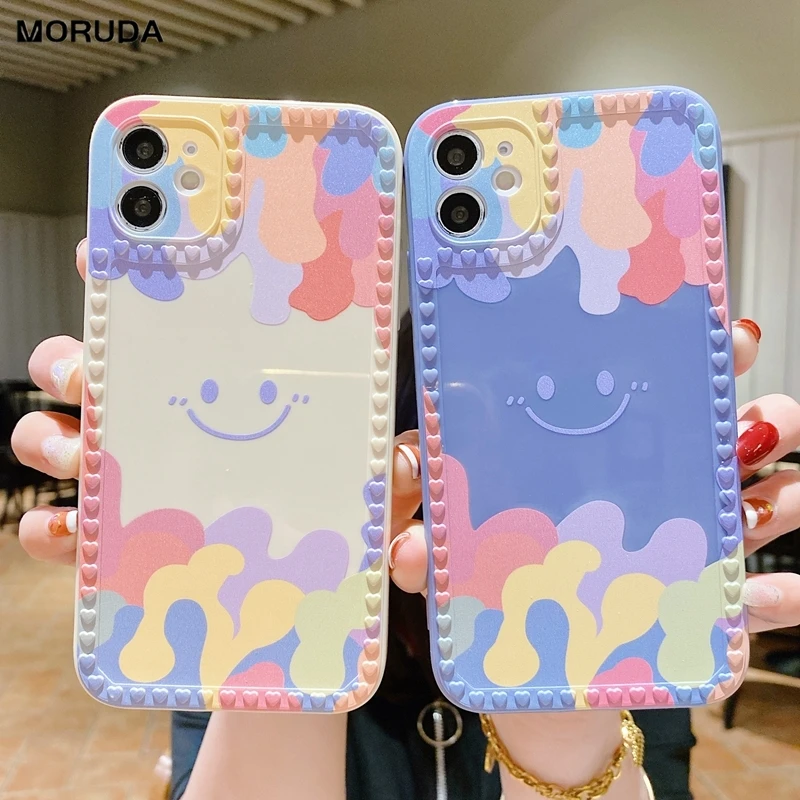 

Summer Ice Cream Smile Love Heart Phone Case for iPhone 13 11 Pro Max 12 Mini X Xs Xr 6s 8 7 Plus SE 2020 Lens Protection Cover