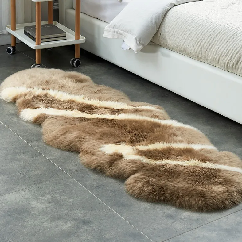 Satılık Lüks Tüylü Halı Doğal Avustralya Koyun Postu Kilim Sandalye Kılıfı Yatak Odası Mat Yün Sıcak Tüylü Halı Koltuk Tekstil Kürk Alan Kilim