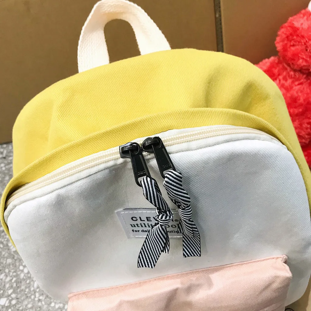 

Backpack Large Capacity Solid Color School Bag Waterproof Nylon Casual Bag For Teenager Girls Women Anti-theft Shoulder Bag