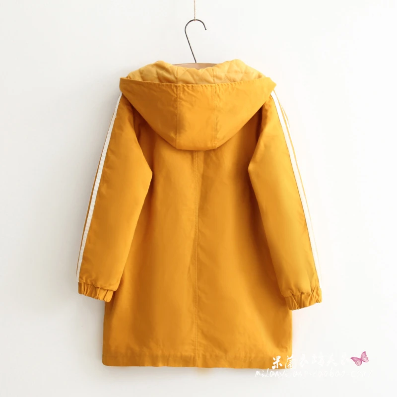 XUANHAO женское пальто с мультяшной вышивкой желтое хлопковое капюшоном 2021 зимнее