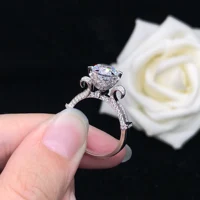 Antique 1.5Ct Round Cut Diamond Ring Engagement Women Jewelry Solid Platinum 950 Ring R069