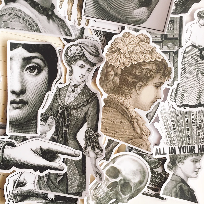 9 шт./компл. Ретро черный белый цвет с изображением черепа для девочек DIY ремесло