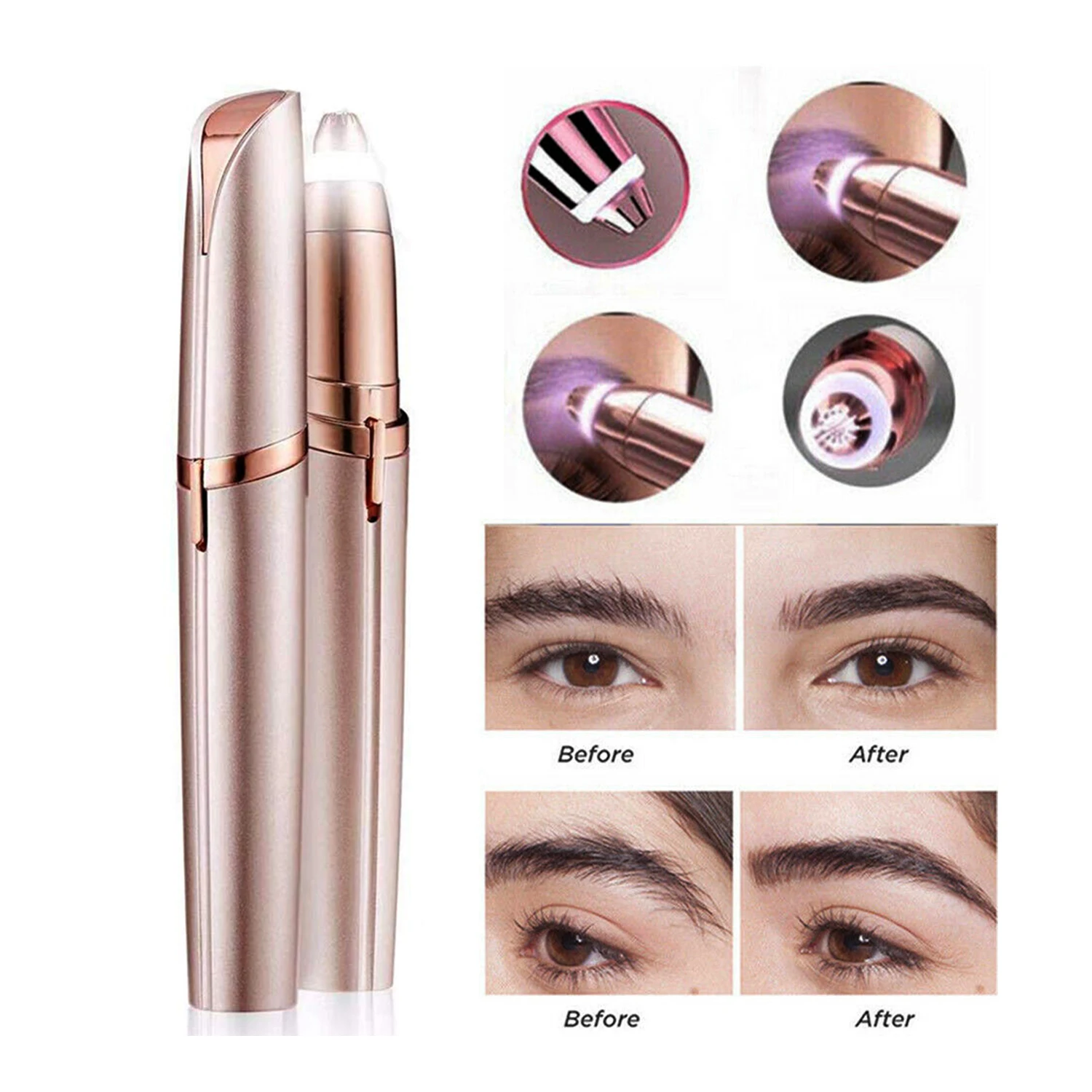 Электрический триммер для бровей безболезненный эпилятор мини бритва