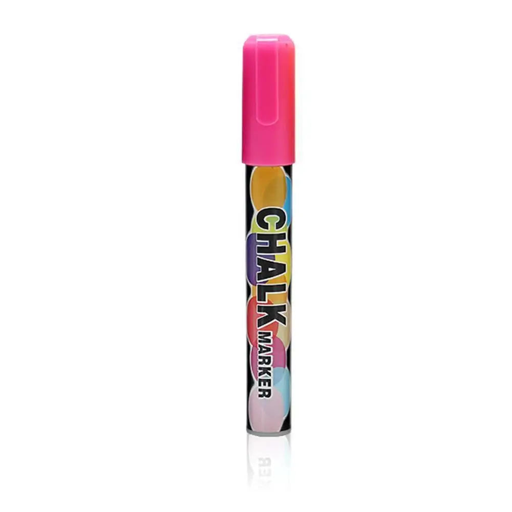 Pink 1 шт. 8 цветов цветной двойной Nib Жидкий Мел хайлайтер флуоресцентный неоновый маркер для школьной живописи - Цвет: Pink
