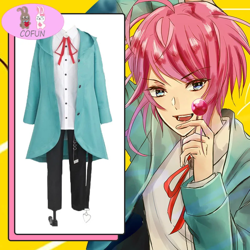 

COFUN Anime Hypnosis Microphone Fling Posse Amemura Ramuda Easy R Cosplay Costume Full Set Halloween Men Costume Outfit