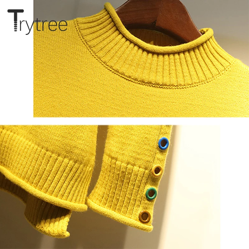 Trytree/осенне зимний женский костюм из двух предметов Повседневная водолазка топы