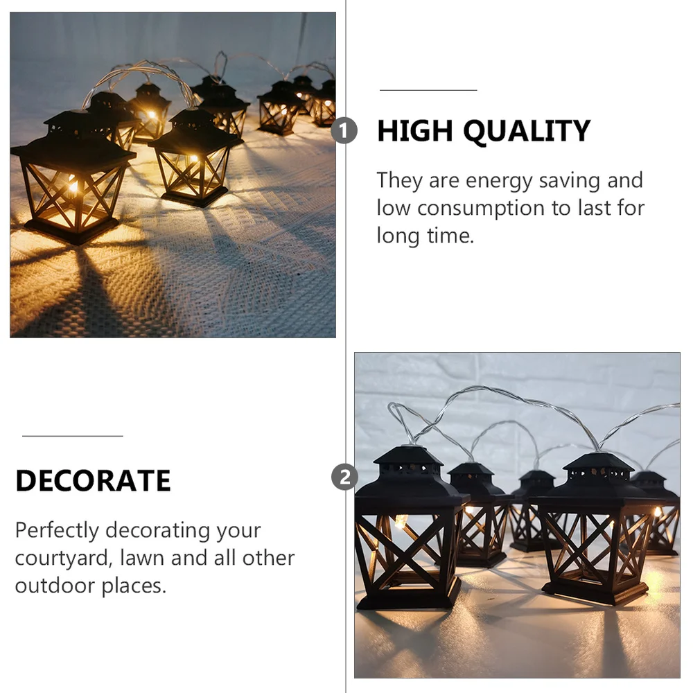 

1pc Decorative String Light Kerosene Lantern 10 LEDs String Lamp without Battery