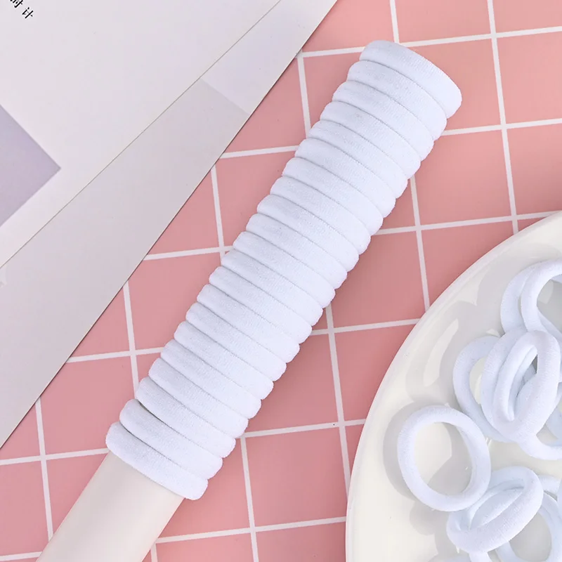 White 50pcs Quaslover, 50 шт., женские головные уборы, для девушек, повязки на голову, эластичные повязки для волос, для принцессы, для девушек, резинки для волос, аксессуары для волос для женщин - Цвет: White 50pcs