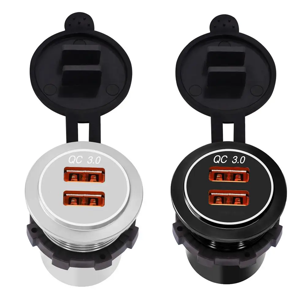 Автомобильное зарядное устройство QC 3 0 с двумя USB портами и поддержкой быстрой