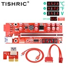 Переходник TISHRIC PCIE Riser 013 Pro PCI-E 16x, Райзер с кабелем Pci Express USB 3,0 для видеокарты с индикатором температуры для майнинга, 50 шт.